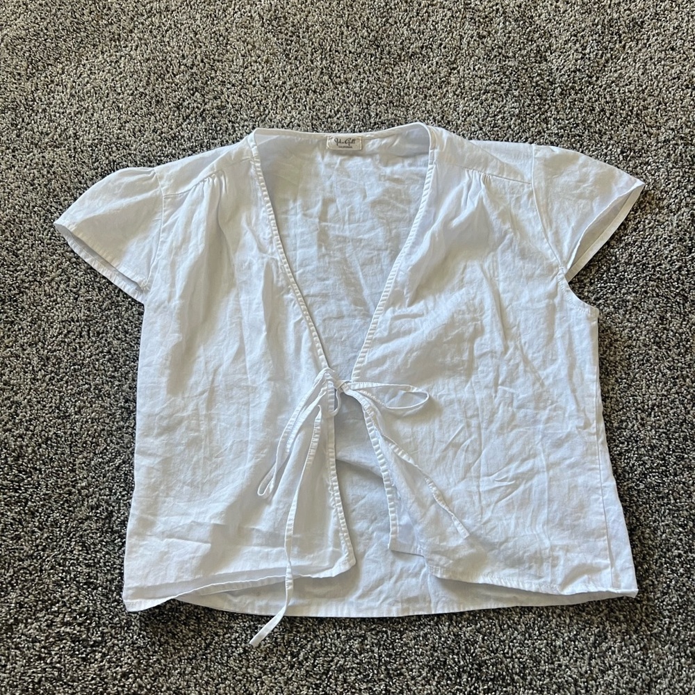 Brandy Melville White Tie Top